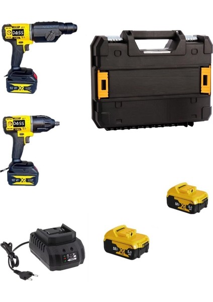 Şarjlı Darbeli Bijon Matkap Vidalama ve Sds Kırıcı Delici Hilti Seti 2 Makina 2 Akü Şarj Çanta