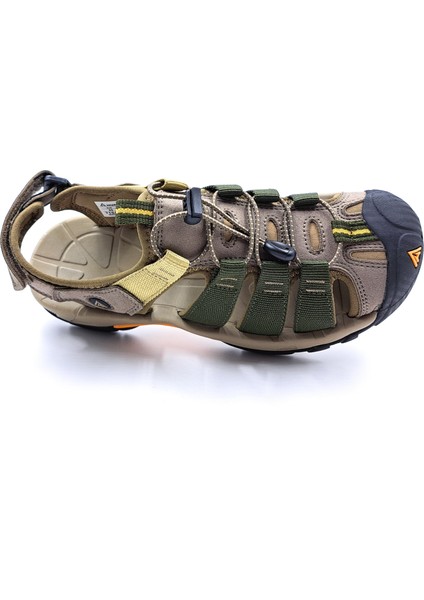 HM710445A Burnu Kapalı Bej Haki Yeşil Erkek Outdoor Trekking Spor Sandalet