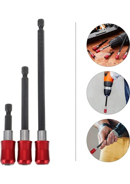 Hızlı Vidalama Adaptörü Altıgen 1/4 Hex Bits Aparatı Şaftlı Manyetik Tornavida Ucu Matkap Bit Tutucu