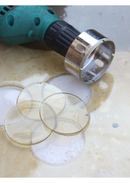 Mermer Granit Fayans Cam Yuvarlak Delme Panç Elmas Uç Yuvarlak Açma Matkap Için Karot 4cm (40MM) fırsatları