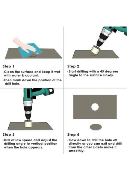 Mermer Granit Fayans Cam Yuvarlak Delme Panç Elmas Uç Yuvarlak Açma Matkap Için Karot 4cm (40MM) indirimleri