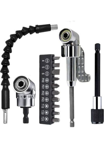 Matkap İçin Vidalama Uç Seti Altıgen Hex Köşe Kör Vidalama Adaptörü Hızlı Bits Adaptör Esnek Hortum
