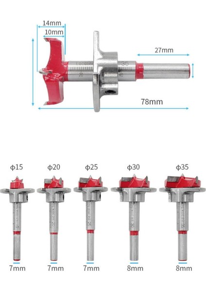 Ahşap Freze Ucu 25 mm Panç Karot Stoperli Matkap Yuvarlak Açma Bıçağı Derinlik Ayarlı Panc Bıçak