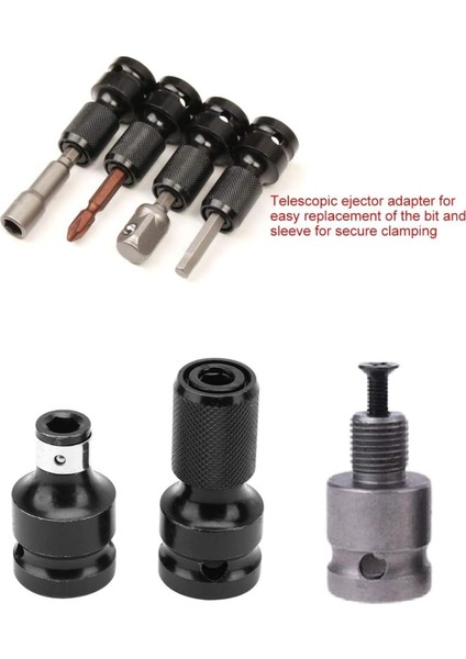 1/2 Matkap Chuck Mandren Adaptör Somun Sökme Makinesini Hex Bits Vidalamaya Dönüştürme Aparat Seti