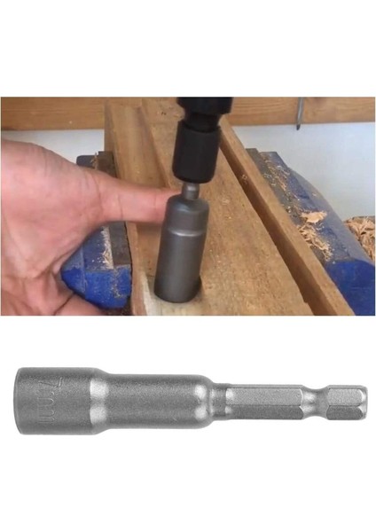Somun Sökücü Bits Lokma Seti 1/4"vidalı Metrik Adaptör Matkap Ucu 5 Ila 13mm Altıgen Şaft 9 Parça