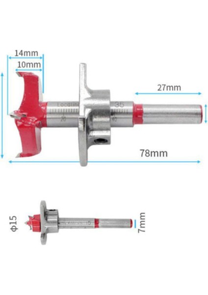 Ahşap Freze Ucu 15mm Panç Karot Stoperli Matkap Yuvarlak Açma Bıçağı Derinlik Ayarlı Panc Bıçak