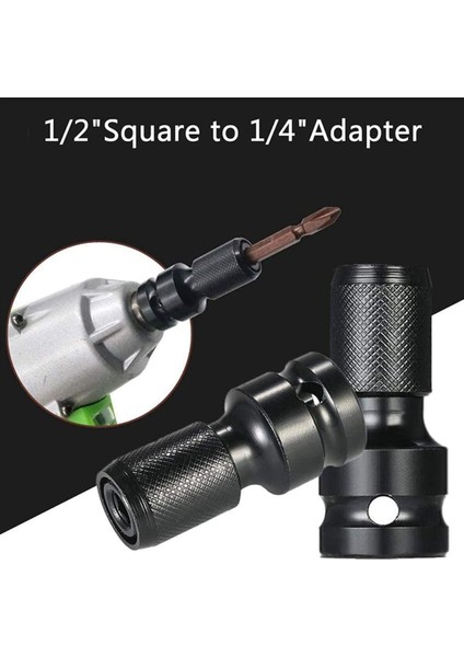 Darbeli Matkap İçin Uç Adaptörü 1/2 Köşeli Tahrik 1/4 Altıgen Şaft Burç Adaptör Hızlı Germe Dönüştür