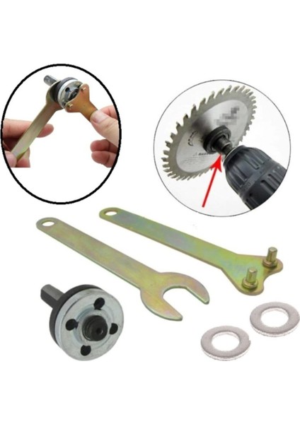 Matkap İçin Disk Bağlama Adaptörü Anahtarlı Disk Bağlama Montaj Vidası Daire Disk Somunlu Aparat