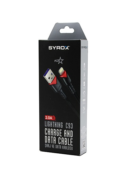 Apple iPhone USB Örgülü Lıghtnıng 2.0A Şarj - Data Kablosu C93 (4744)