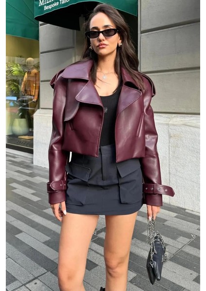 Kadın Oversize Deri Ceket