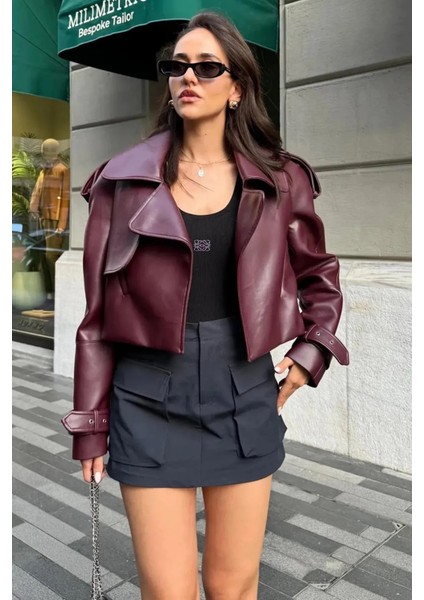 Kadın Oversize Deri Ceket