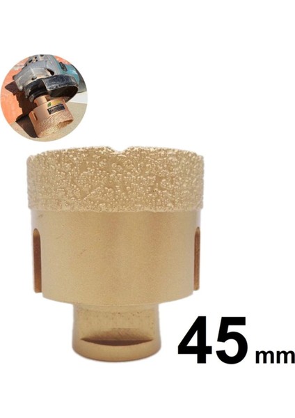 Mermer Granit Panç M14 Fayans Beton Pancı 45MM Sarı Elmas Delme Ucu Avuç Taşlama Uyumlu Karot