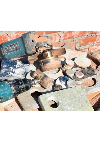 Mermer Granit Panç M14 Fayans Beton Pancı 50MM Sarı Elmas Delme Ucu Avuç Taşlama Uyumlu Karot