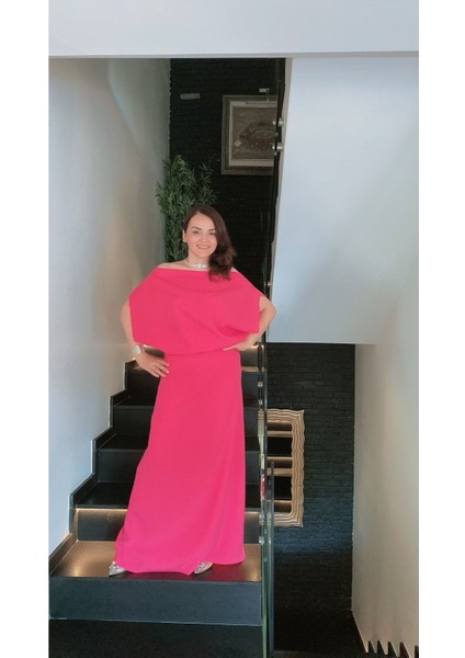 Şeker Pembe Krep Elbise
