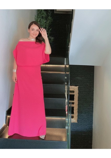 Şeker Pembe Krep Elbise