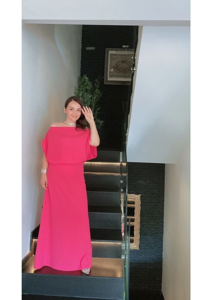 Şeker Pembe Krep Elbise