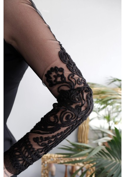 Dantel Kollu Elbise modelleri