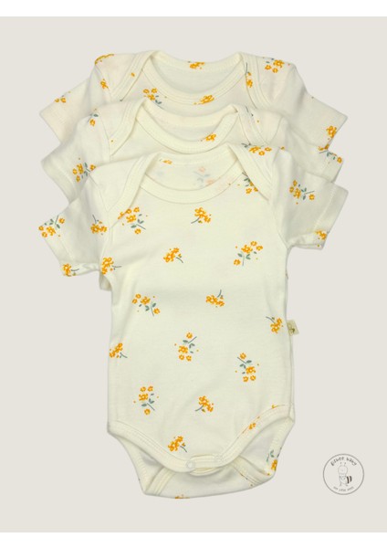Bebek Body Kısa Kollu 3`lü Paket|set - Bebek Atleti %100 Pamuk