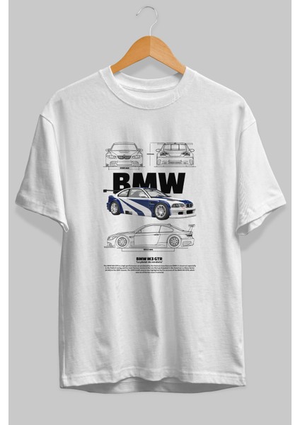 Bmw M3 Gtr Ön Baskılı Oversize T-Shirt Erkek Kadın Unisex %100 Pamuk Bisiklet Yaka Tişort fiyatları