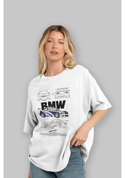 Bmw M3 Gtr Ön Baskılı Oversize T-Shirt Erkek Kadın Unisex %100 Pamuk Bisiklet Yaka Tişort fırsatları