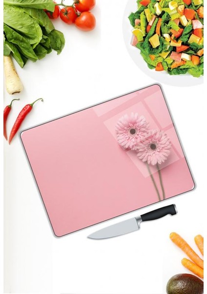 Çiçek Desen Cam Kesme Tablası