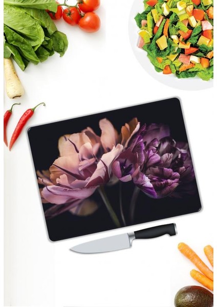 Çiçek Desen Cam Kesme Tablası