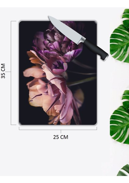 Çiçek Desen Cam Kesme Tablası