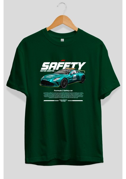 Safety Car F1 Ön Baskılı Oversize T-Shirt Erkek Kadın Unisex Pamuk Bisiklet Yaka Tişort fiyatları