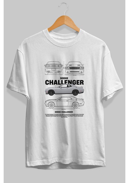 Dodge Challenger Ön Baskılı Oversize T-Shirt Erkek Kadın Unisex %100 Pamuk Bisiklet Yaka Tişort fiyatları