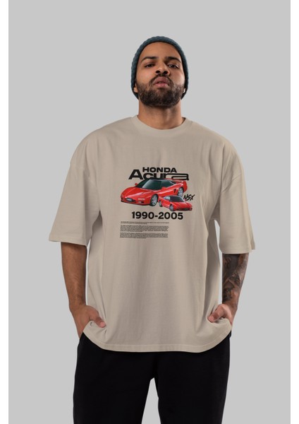 Honda Acura Nsx Ön Baskılı Oversize T-Shirt Erkek Kadın Unisex Pamuk Bisiklet Yaka Tişort indirimleri