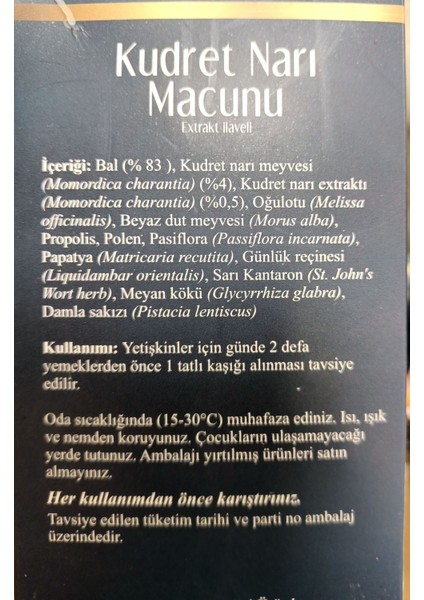 Ballı Kudret Narı 300 gr fiyatları