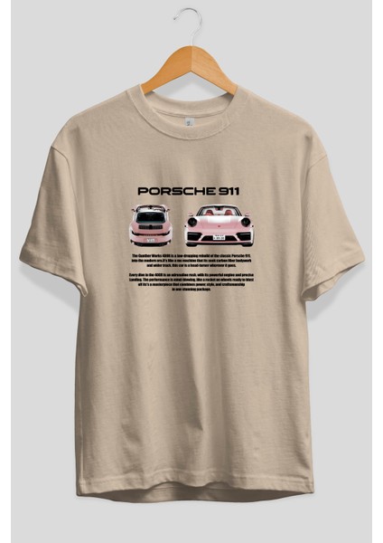Porsche 911 Pınk 1 Ön Baskılı Oversize T-Shirt Erkek Kadın Unisex Pamuk Bisiklet Yaka Tişort fiyatları