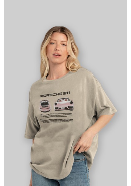 Porsche 911 Pınk 1 Ön Baskılı Oversize T-Shirt Erkek Kadın Unisex Pamuk Bisiklet Yaka Tişort fırsatları