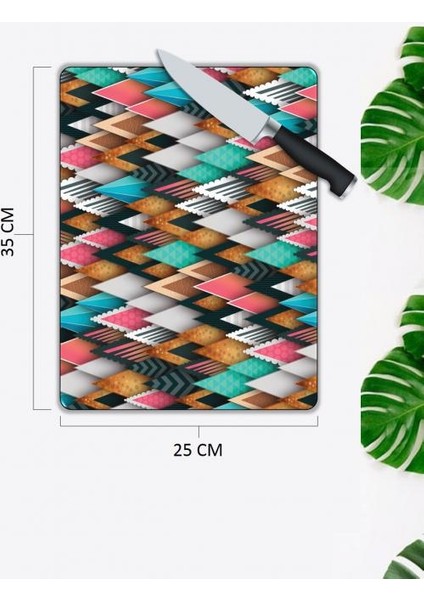 Çiçek Desen Cam Kesme Tablası