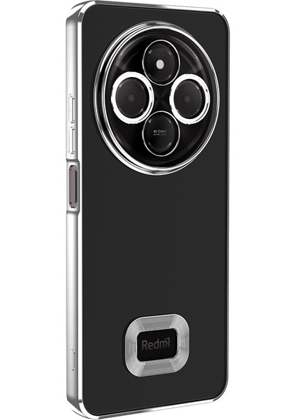 Xiaomi Redmi 14C 4g Logo Gösteren Parlak Kenarlı Kamera Lens Korumalı Şeffaf Omega Silikon Kapak