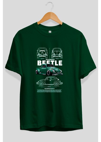 Volkswagen Beetle 1 Ön Baskılı Oversize T-Shirt Erkek Kadın Unisex Pamuk Bisiklet Yaka Tişort fiyatları