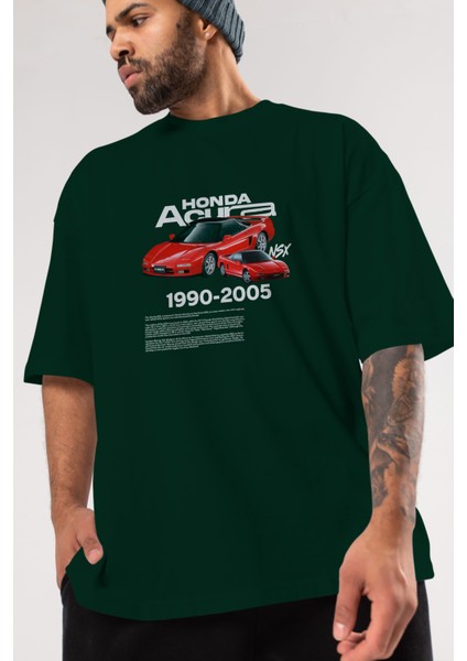 Honda Acura Nsx Ön Baskılı Oversize T-Shirt Erkek Kadın Unisex Pamuk Bisiklet Yaka Tişort modelleri