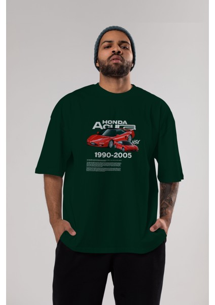 Honda Acura Nsx Ön Baskılı Oversize T-Shirt Erkek Kadın Unisex Pamuk Bisiklet Yaka Tişort indirimleri