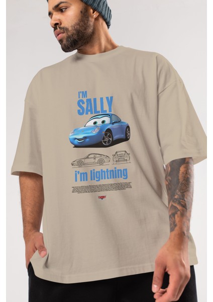 I Am Sally , I Am Lightning Ön Baskılı Oversize T-Shirt Erkek Kadın Unisex Pamuk Bisiklet Yaka Tişort modelleri