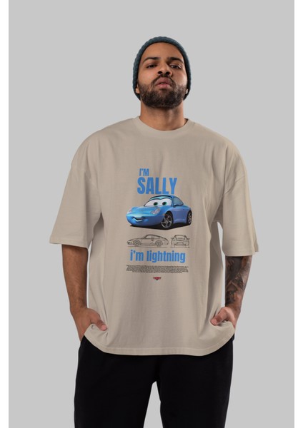 I Am Sally , I Am Lightning Ön Baskılı Oversize T-Shirt Erkek Kadın Unisex Pamuk Bisiklet Yaka Tişort indirimleri
