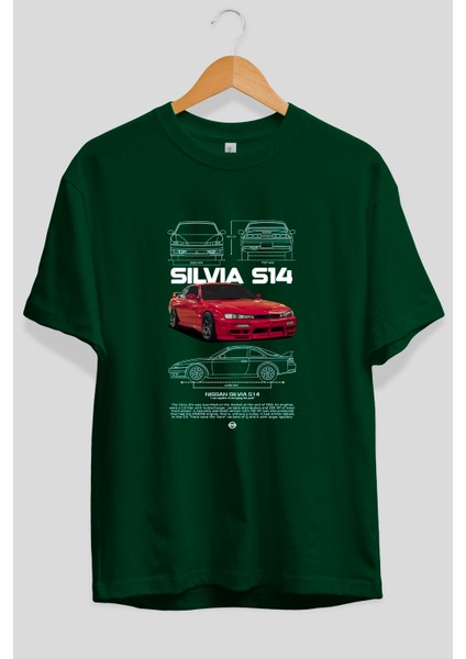 Nissan Silvia S14 Ön Baskılı Oversize T-Shirt Erkek Kadın Unisex Pamuk Bisiklet Yaka Tişort fiyatları