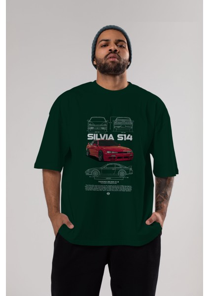 Nissan Silvia S14 Ön Baskılı Oversize T-Shirt Erkek Kadın Unisex Pamuk Bisiklet Yaka Tişort indirimleri