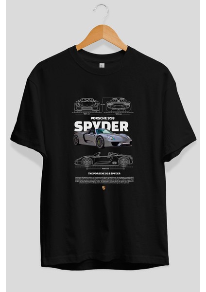 Porsche 918 Spyder 3 Ön Baskılı Oversize T-Shirt Erkek Kadın Unisex %100 Pamuk Bisiklet Yaka Tişort fiyatları