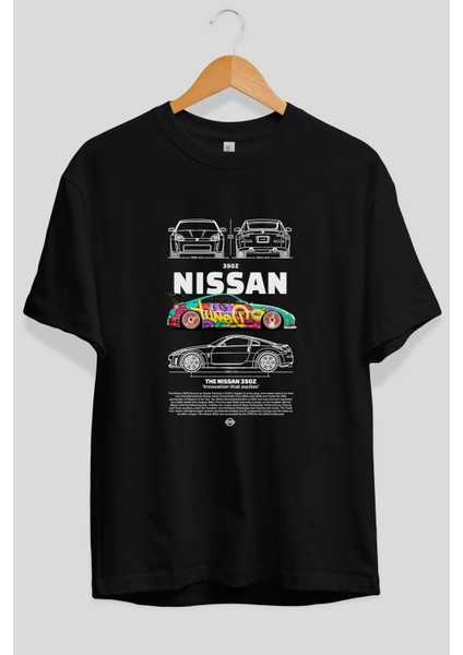 Nissan 350Z 3 Ön Baskılı Oversize T-Shirt Erkek Kadın Unisex %100 Pamuk Bisiklet Yaka Tişort fiyatları