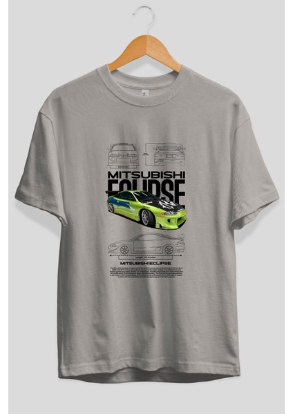 Mitsubishi Eclipse Ön Baskılı Oversize T-Shirt Erkek Kadın Unisex Pamuk Bisiklet Yaka Tişort fiyatları