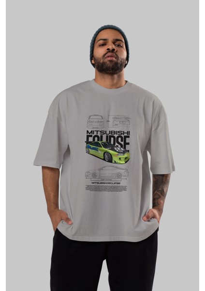 Mitsubishi Eclipse Ön Baskılı Oversize T-Shirt Erkek Kadın Unisex Pamuk Bisiklet Yaka Tişort indirimleri