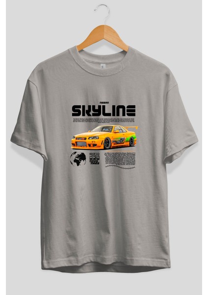 Skylıne x Supra Ön Baskılı Oversize T-Shirt Erkek Kadın Unisex Pamuk Bisiklet Yaka Tişort fiyatları
