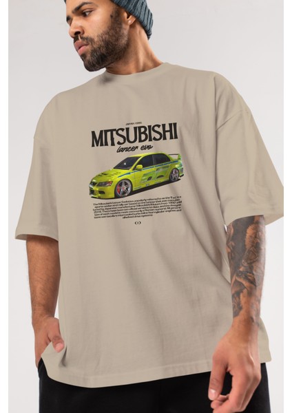 Mıtsubıshı Lancer Evo 3 Ön Baskılı Oversize T-Shirt Erkek Kadın Unisex Pamuk Bisiklet Yaka Tişort modelleri