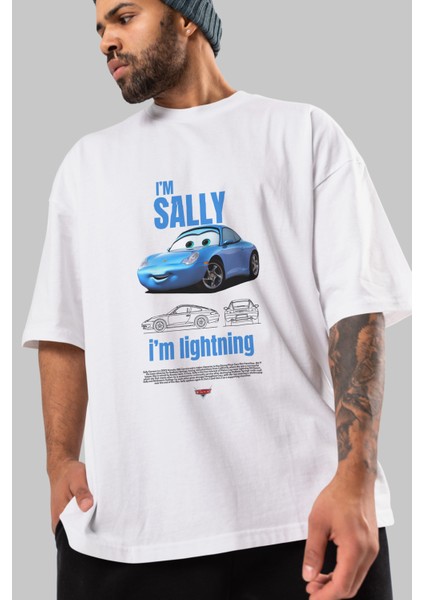 I Am Sally , I Am Lightning Ön Baskılı Oversize T-Shirt Erkek Kadın Unisex %100 Pamuk Bisiklet Yaka Tişort modelleri