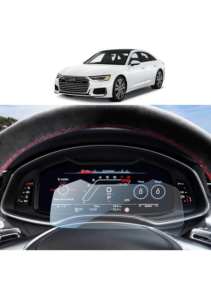 Audi A6 2019-2024 Model 12.3 Inç Direksiyon Arkası Gösterge Panel Uyumlu 9H Nano Ekran Koruyucu